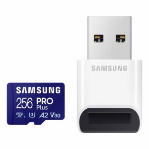 256 GB SAMSUNG PRO Plus microSD Memory Card + Reader