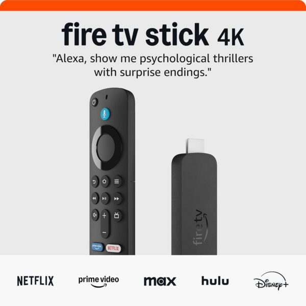 Amazon Fire TV Stick 4K (newest model) , Wi-Fi 6, stream over 1.5 million movies and show