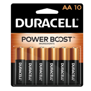 10 Count Pack Double A Battery , Duracell Coppertop AA Batteries with Power Boost Ingredients