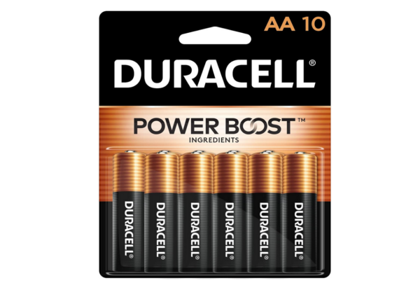 10 Count Pack Double A Battery , Duracell Coppertop AA Batteries with Power Boost Ingredients