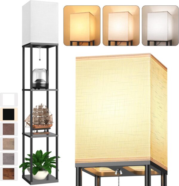Floor Lamp with Shelves for Living Room