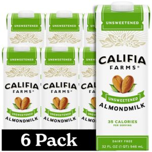 Califia Farms Unsweetened Almond Milk (Pack of 6)