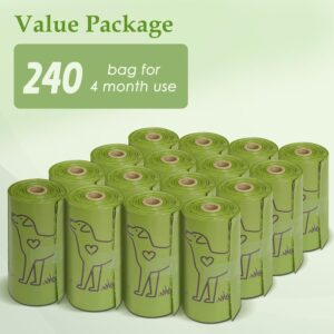 240 Count 13” x 9”Dog Waste Bags Rolls