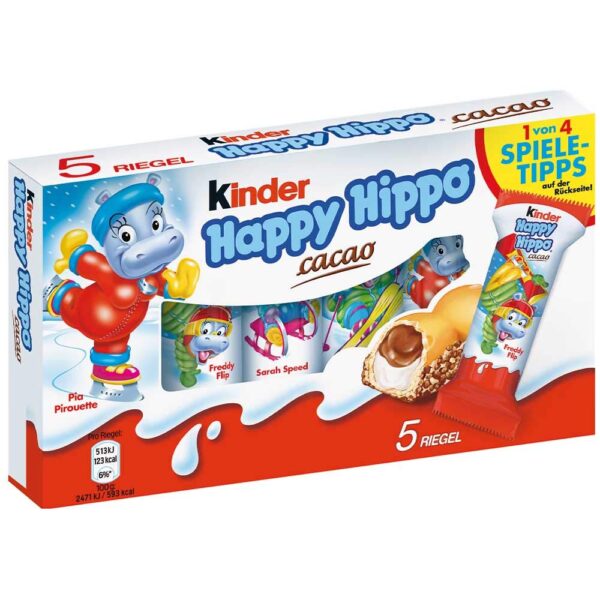 Kinder "Happy Hippo" Cocoa Cream Biscuits (Pack of 5 )