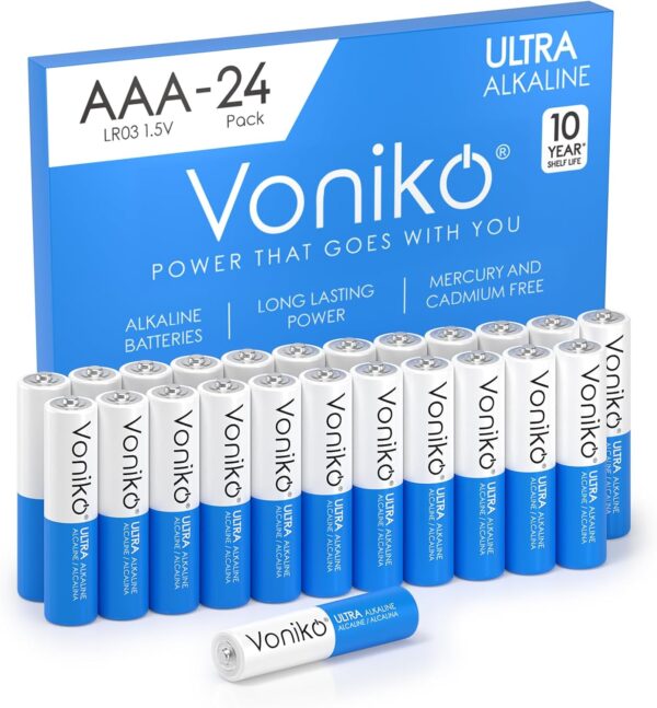 Voniko Premium Grade AAA Batteries - 24 Pack