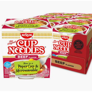 Nissin Cup Noodles Soup, Beef Flavor, 2.25 oz (12 count)
