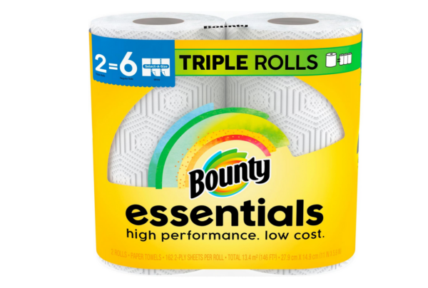 2 Triple Rolls Bounty Essentials Paper Towels