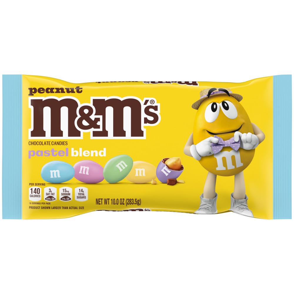 [Amazon Fresh] M&M’S Peanut Milk Chocolate Pastel Easter Candy Assortment, 10 Oz Bag