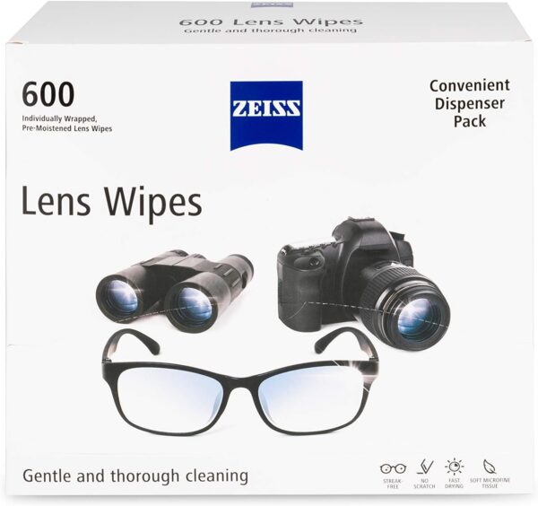 600 Count ZEISS Pre-Moistened Lens Cleaning Wipes