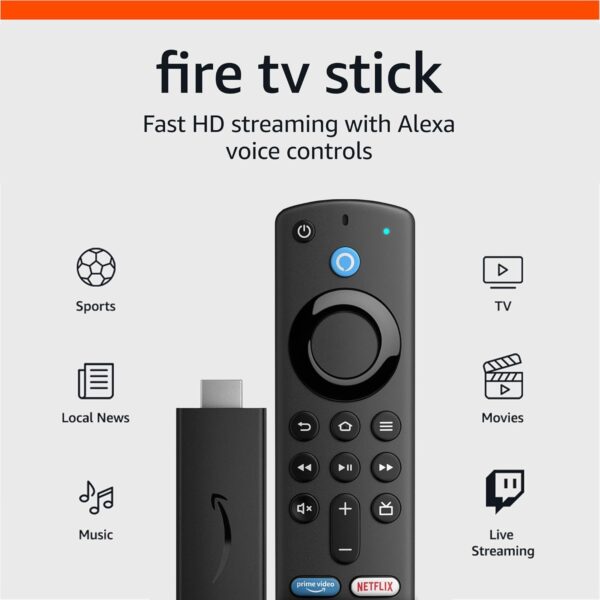 Amazon Fire TV Stick, Alexa Voice Remote with TV controls