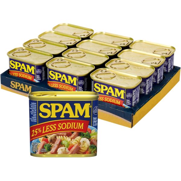 SPAM Less Sodium, 12 Oz (Pack Of 12) w/S&S