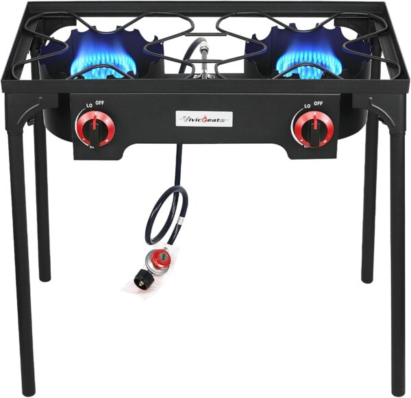 Vivicreate Propane Gas 20 PSIG high pressure regulator outdoor camping camp garden BBQ grill stove burner