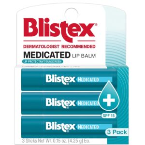 3 count Blistex Medicated Lip Balm w/S&S
