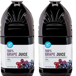 Amazon Brand Happy Belly Grape Juice, Bottle, 64 fl oz (Pack of 2)