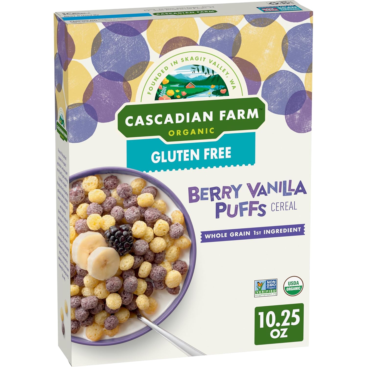 [Amazon Fresh] Cascadian Farm Organic Berry Vanilla Puffs Cereal, Gluten Free, 10.25 oz