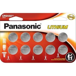 (10 Pack) Panasonic CR2032 3.0 Volt Long Lasting Lithium Coin Cell Batteries