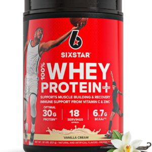 Six Star Whey Protein Powder Plus, Vanilla Cream, 1.8 lbs