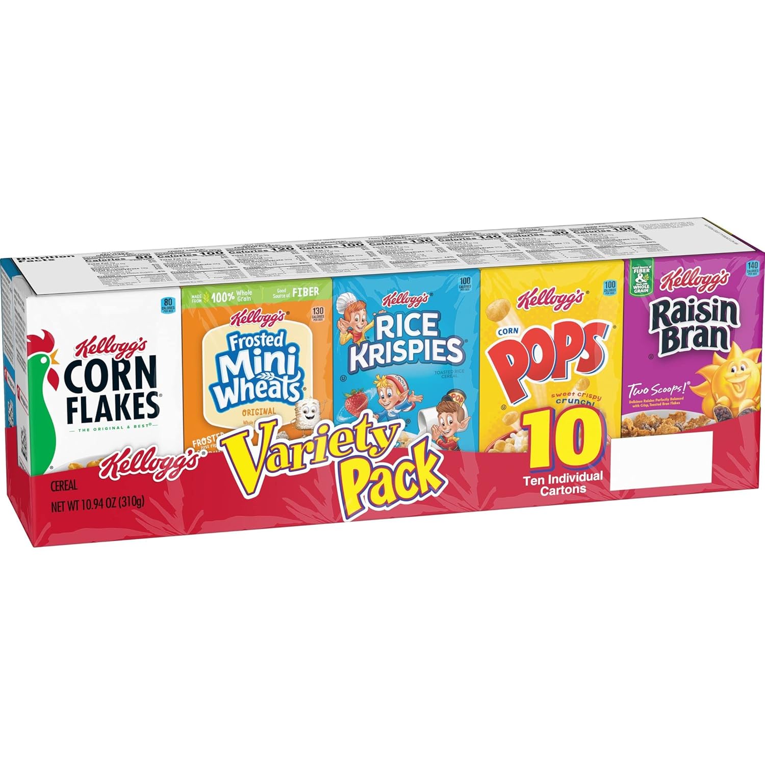 [Amazon fresh] Kellogg’s Breakfast Cereal Assorted Variety Pack 10.94 oz (10 Count)