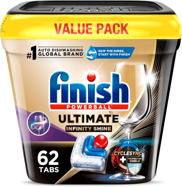 62 Count Finish Ultimate Infinity Shine Dishwasher Pods