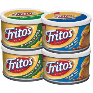 Fritos Bean Dip and Jalapeno Cheddar Dip Variety Pack, 9 Ounce (Pack of 4)