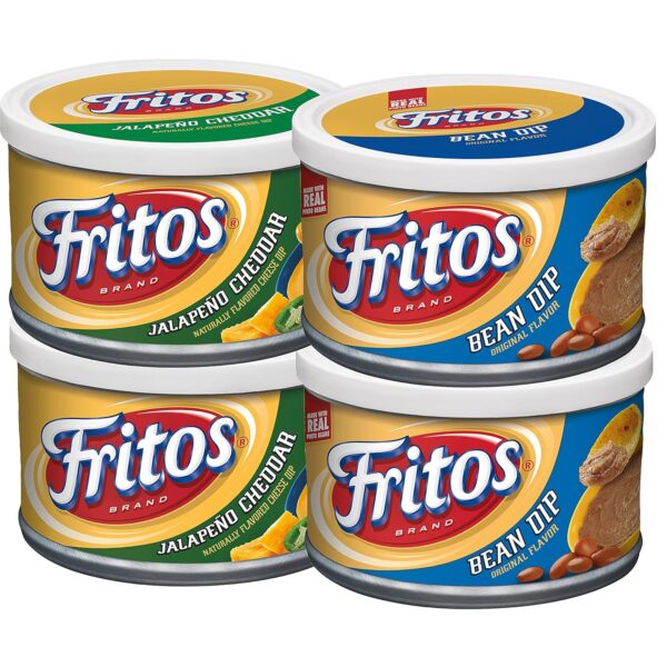 Fritos Bean Dip and Jalapeno Cheddar Dip Variety Pack, 9 Ounce (Pack of 4)