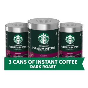 Starbucks Premium Instant Coffee Dark Roast, 100% Arabica Beans, 3 Pack (3.17 Oz Each)