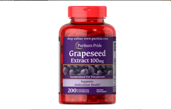 200 Capsules Puritan's Pride Grapeseed Extract 100mg with Citrus Bioflavonoid Complex