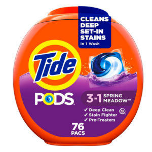 76 Count Tide PODS Liquid Laundry Detergent Soap Pacs, Powerful 3-in-1 Clean in One Step