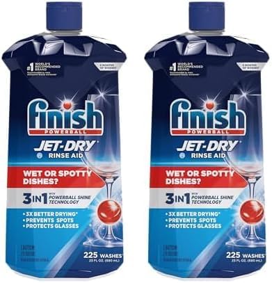 Finish Jet-Dry Liquid Rinse Aid, Dishwasher Rinse and Drying Agent, 23 fl oz, (Pack of 2)