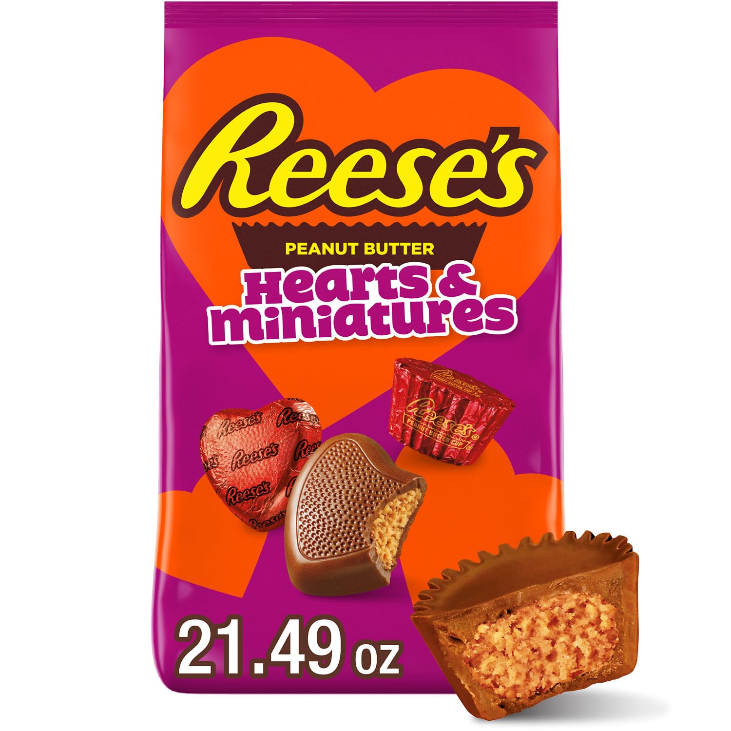 REESE’S Assorted Chocolate Peanut Butter Shapes, Candy Bag 21.49oz