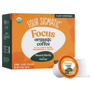 24 pods Four Sigmatic Mushroom Coffee K-Cups (Focus Original)