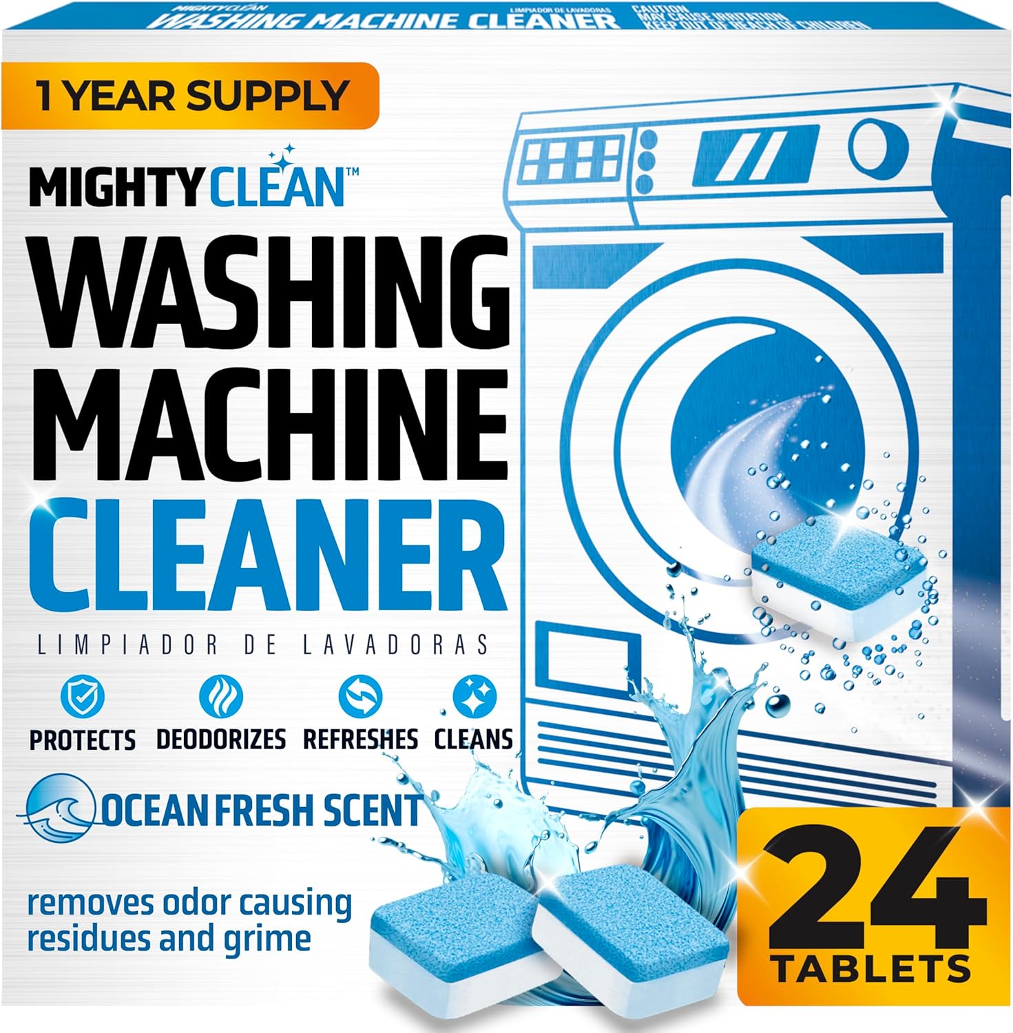Washing Machine Cleaner Tablets 24 Pack – 1 Year Supply