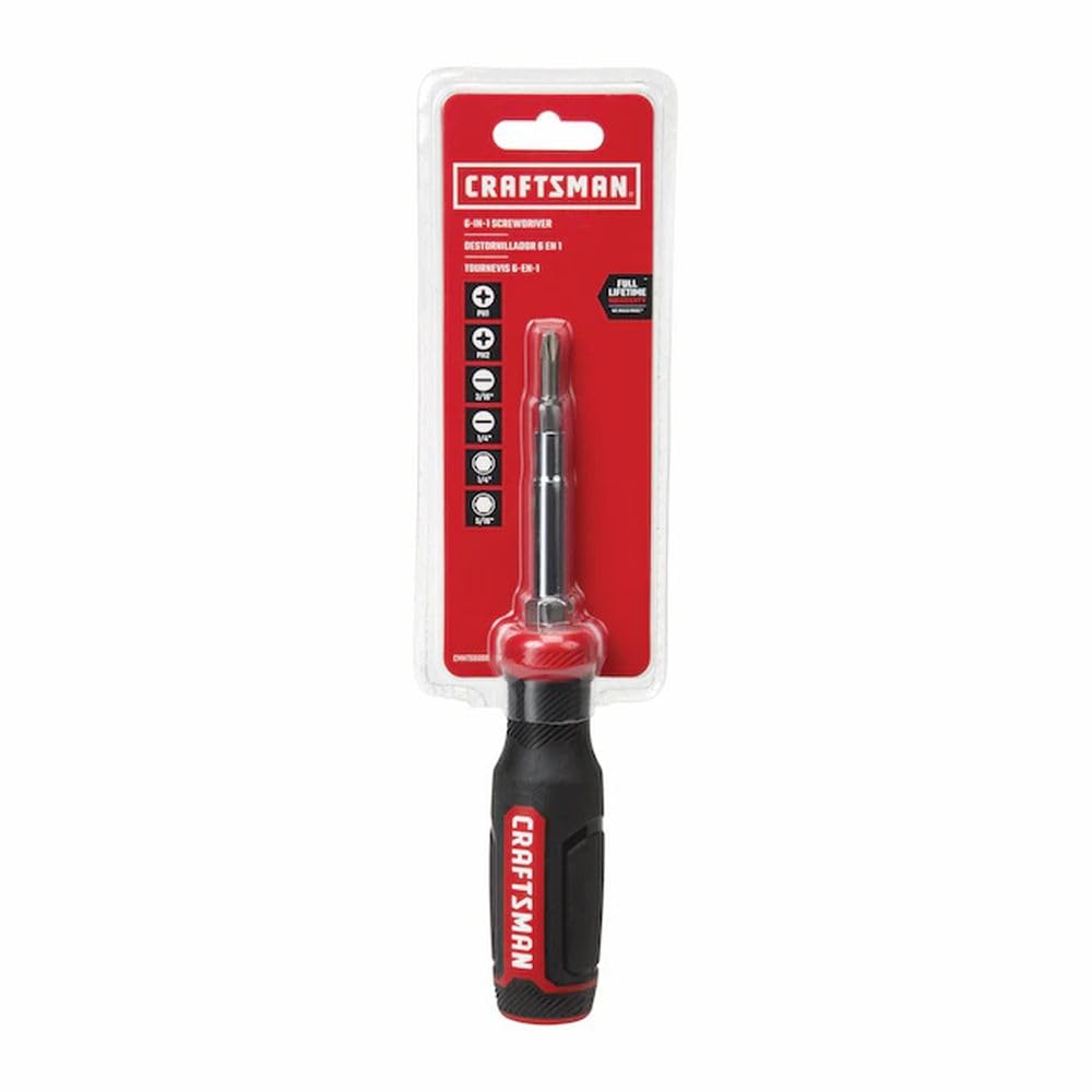 CRAFTSMAN Screwdriver with 6 Multi-Bits, Store Extra Bits in Handle (CMHT68000)