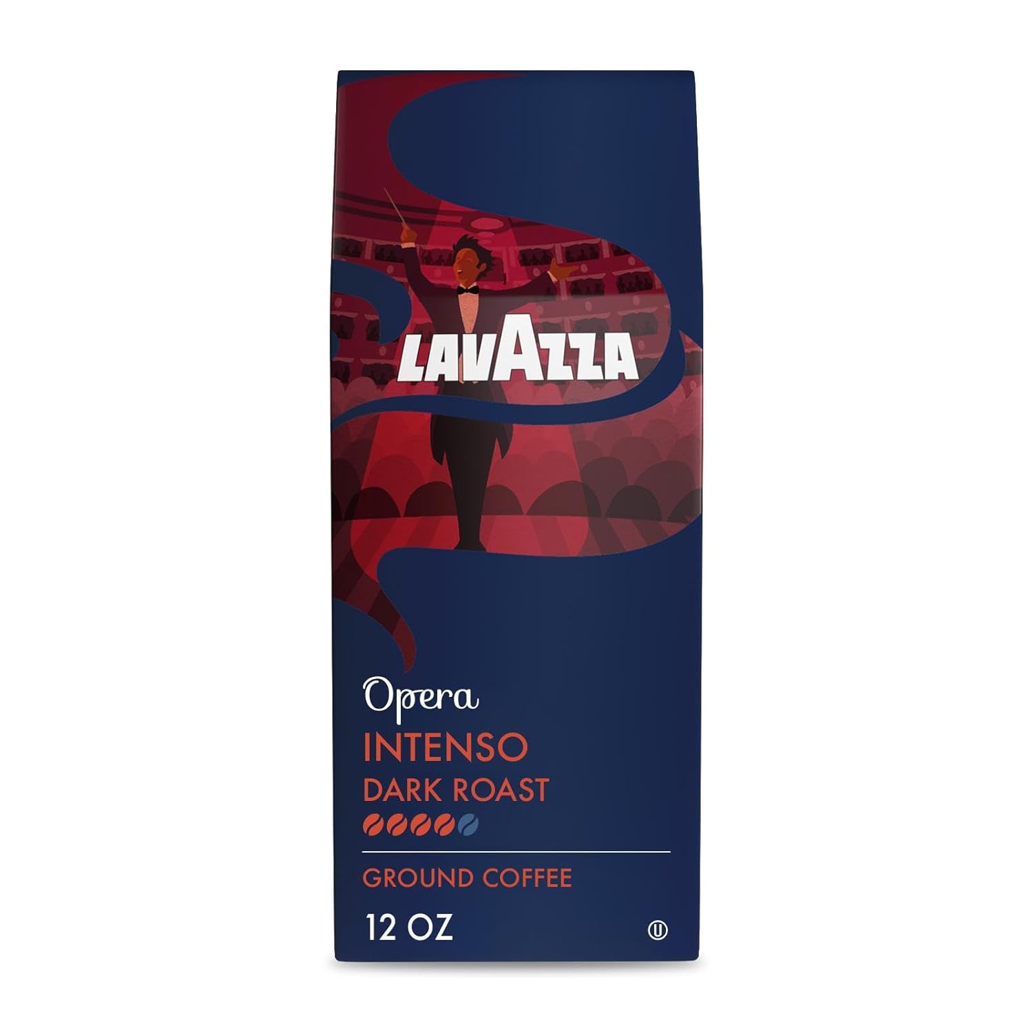 12oz Bag Lavazza Opera Intenso Ground Coffee, Dark Roast