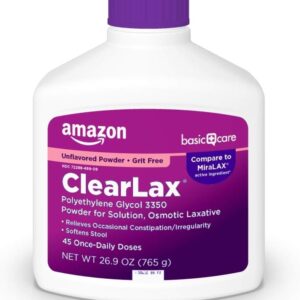 Amazon Basic Care ClearLax Polyethylene Glycol 3350 Powder for Solution