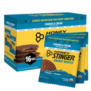 16 Waffles, 16.96 Ounce Honey Stinger Organic Gluten Free Cookies & Cream Waffle