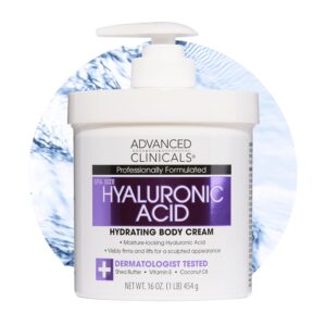 Advanced Clinicals Hyaluronic Acid Moisturizer Body Cream W/Vitamin E