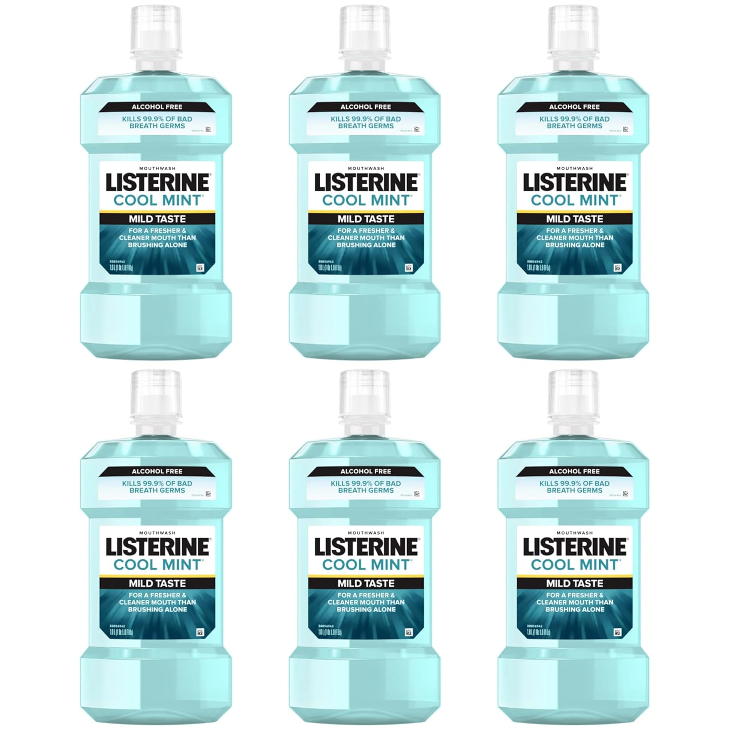 500 mL (6 Pack) Listerine Cool Mint Alcohol Free Mouthwash