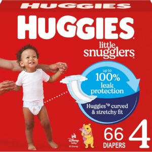 Huggies Size 4 Diapers, Little Snugglers Baby Diapers, Size 4 (22-37 lbs), 66 Count