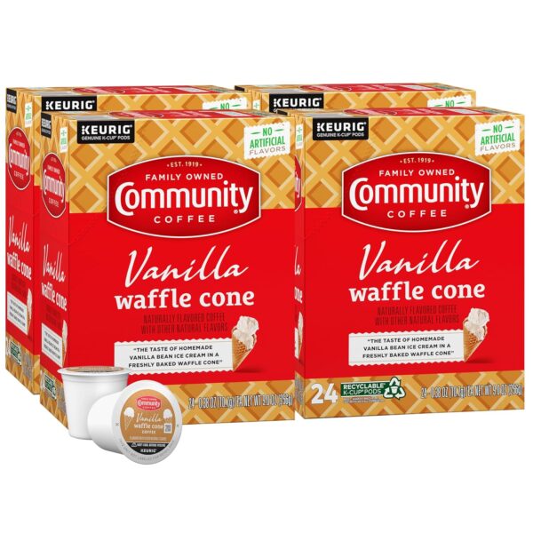 Community Coffee Vanilla Waffle Cone 96 Count Coffee Pods