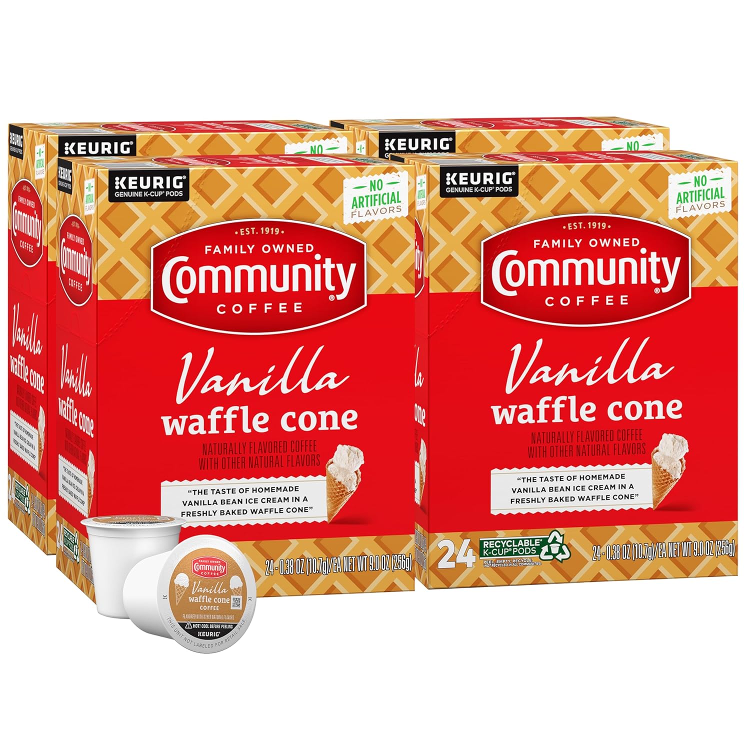 Community Coffee Vanilla Waffle Cone 96 Count Coffee Pods