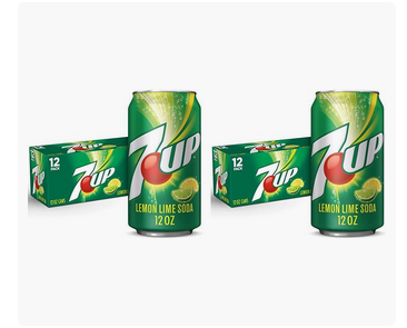 7UP Lemon Lime Soda, Naturally Flavored and Caffeine Free, 12 fl. oz. Cans, 12 Pack (Pack of 2)