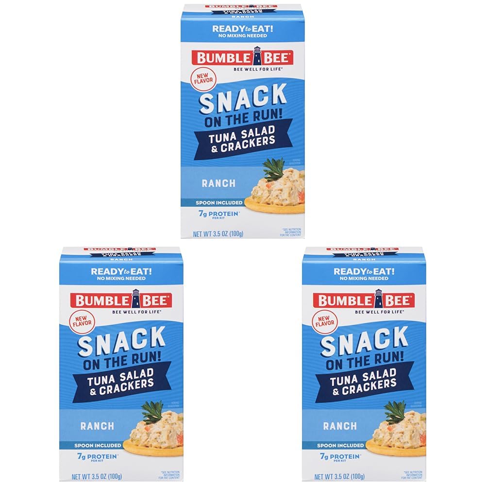 3.5 Oz (Pack of 3) Bumble Bee Snack On The Run Ranch Tuna Salad with Crackers Kit