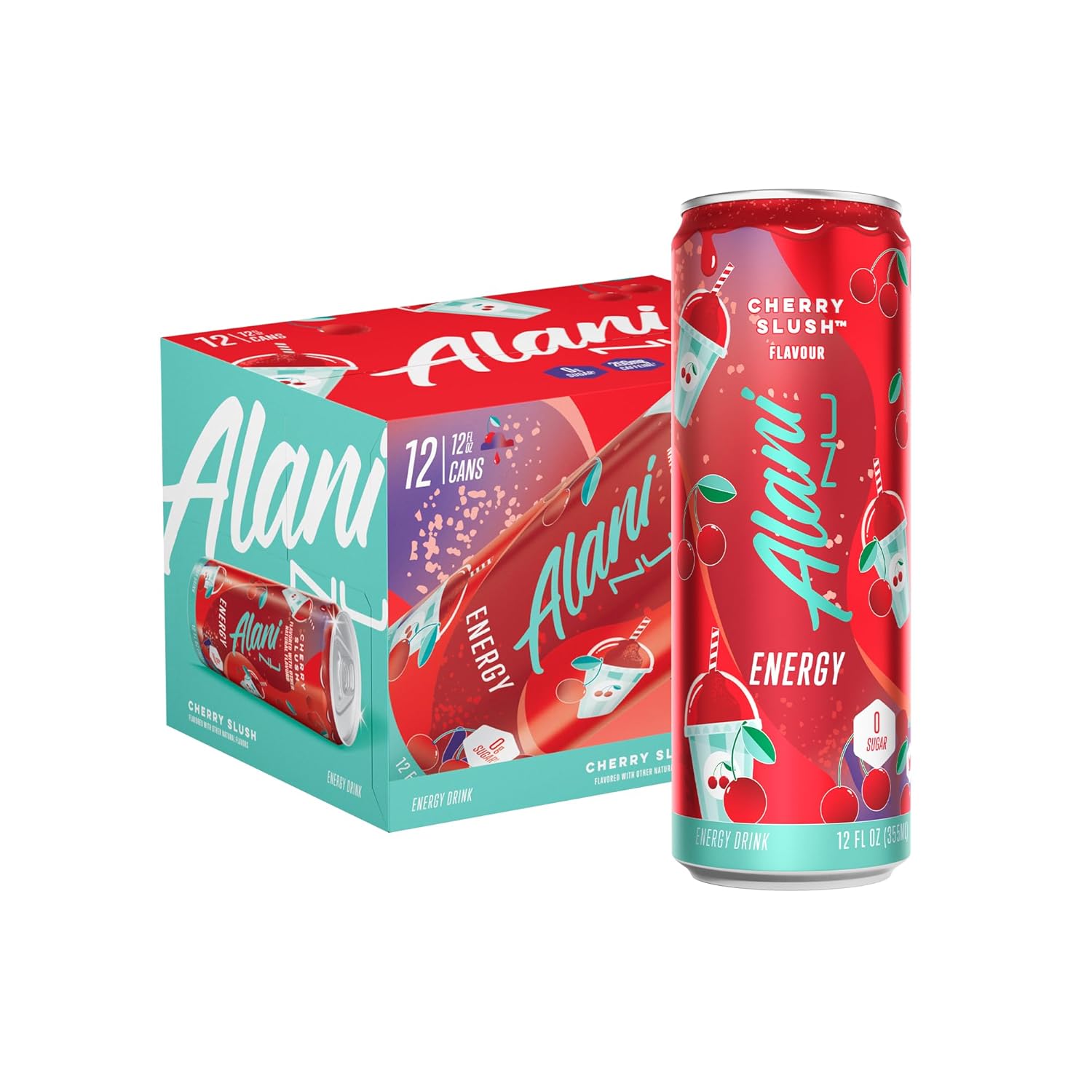 12 Fl Oz Cans, 12 Pack , Alani Nu CHERRY SLUSH Sugar Free