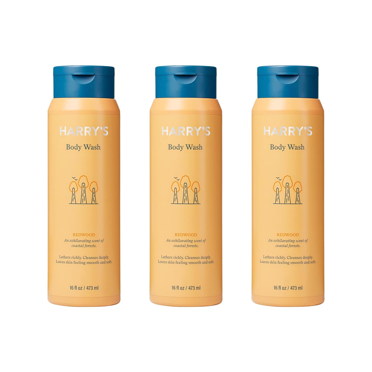 Harry’s Men’s Body Wash Shower Gel – Redwood, 16 Fl Oz (Pack of 3)