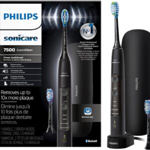 Philips Sonicare ExpertClean 7500 Black, Rechargeable Electric Power Toothbrush [Prime]