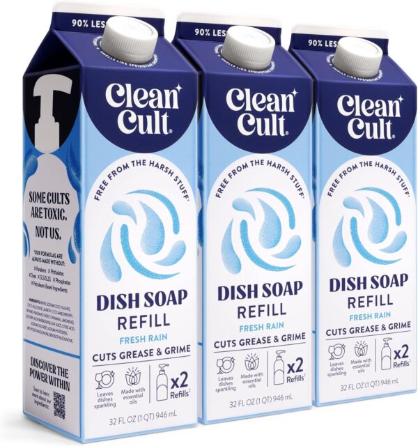 Cleancult Dish Soap Liquid Refill (32oz, 3 Pack)