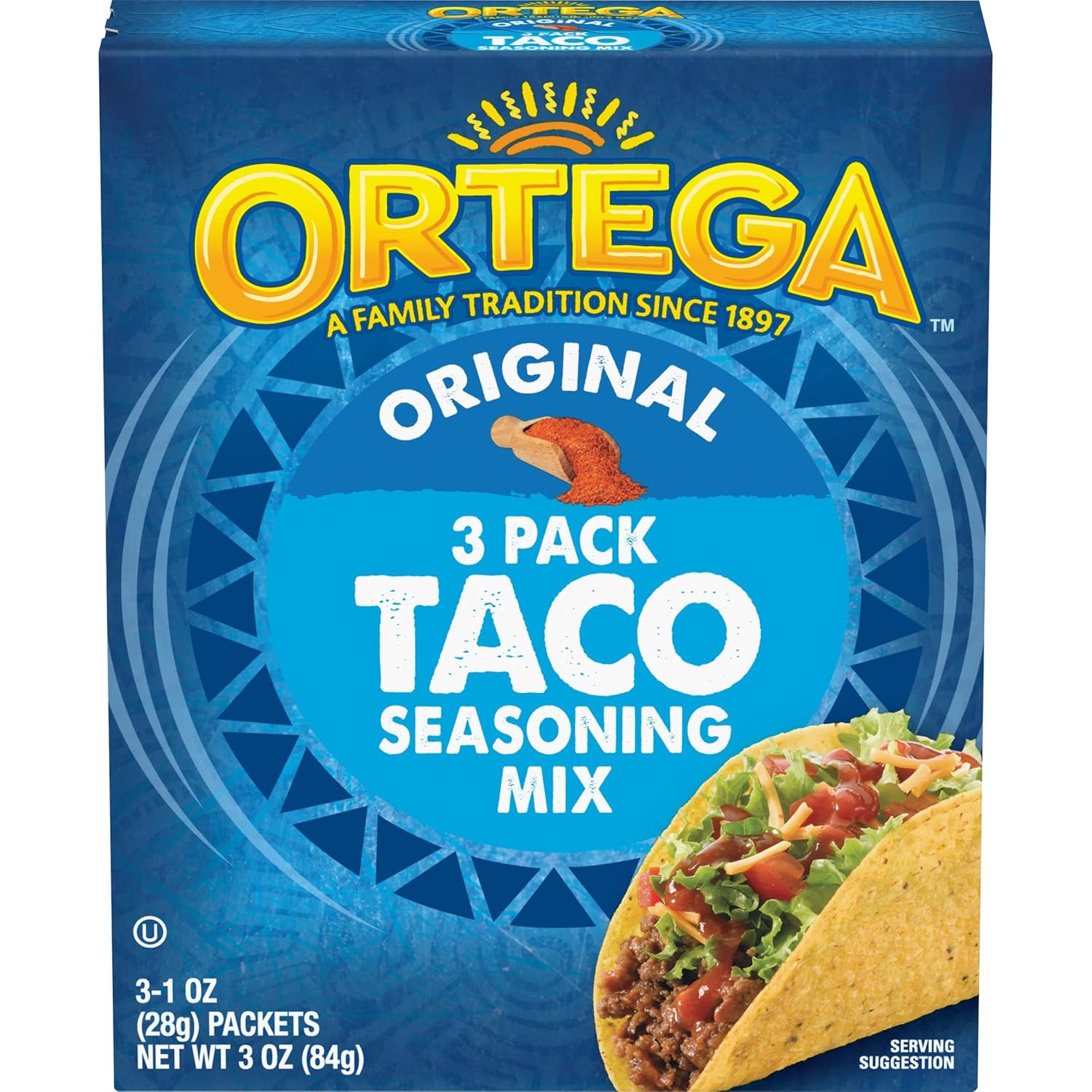Ortega Seasoning Mix, Taco, 3 Ounce (Pack of 12)