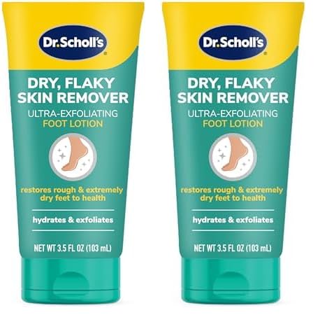 3.5 Ounce (Pack of 2) Dr Scholl’s Dry, Flaky Skin Remover Ultra Exfoliating Foot Lotion with Urea for Rough Dry Cracked Feet