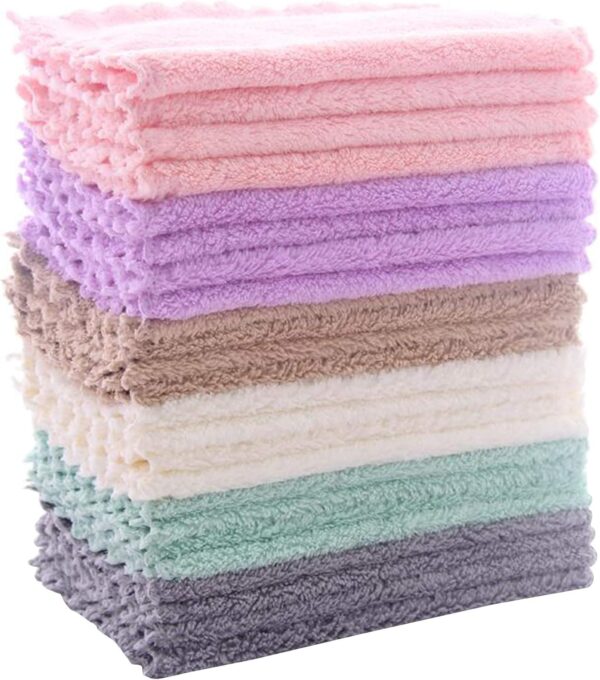 7 x 9 Inch (Multicolor), 24 Pack Kitchen Dishcloths, Nonstick Oil Washable Fast Drying